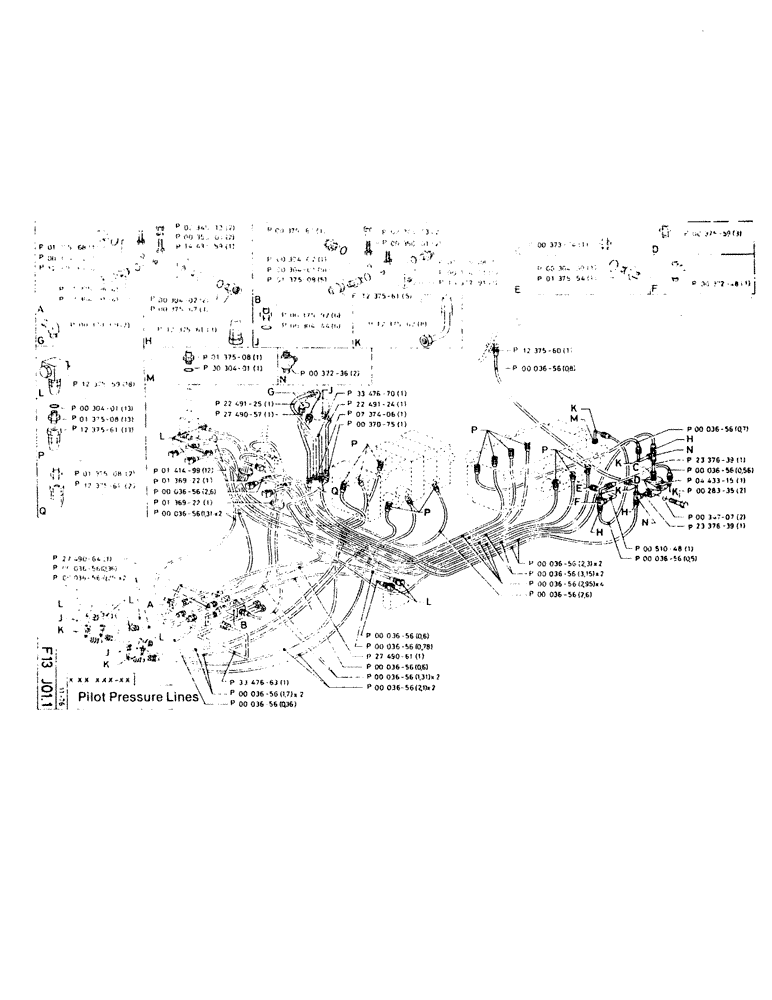 Схема запчастей Case 220CKS - (43) - PILOT PRESSURE LINES (07) - HYDRAULIC SYSTEM