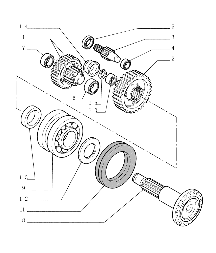 Схема запчастей Case 1850K - (1.277[02]) - FINAL DRIVE - COMPONENTS Hydrostatic Transmission