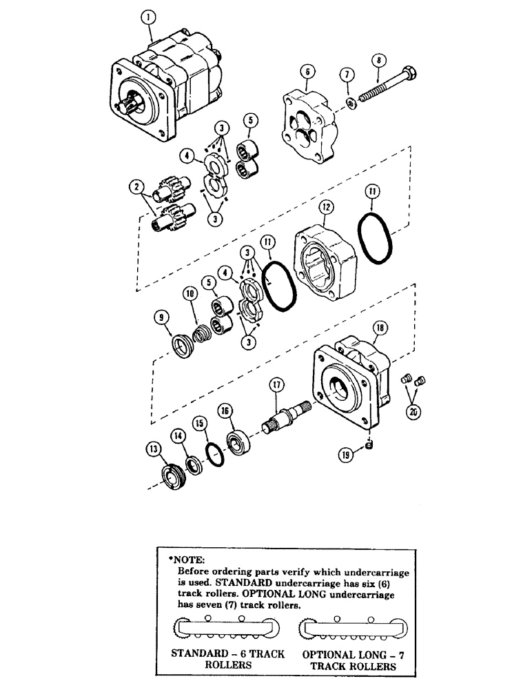 Схема запчастей Case 880B - (226) - TRACK DRIVE MOTOR, * (USED ON UNITS WITH STANDARD UNDERCARRIAGE) (07) - HYDRAULIC SYSTEM