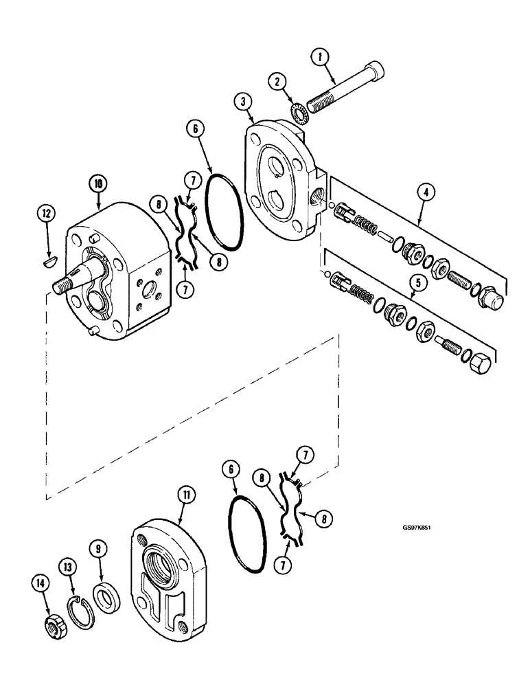 Схема запчастей Case 220B - (8-182) - OIL COOLER FAN MOTOR, MOTOR SERIAL NUMBER 40700000 THROUGH 60199999 (08) - HYDRAULICS