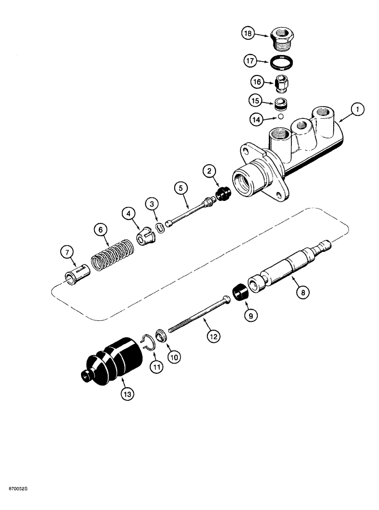 Схема запчастей Case 580SL - (7-010) - BRAKE MASTER CYLINDER (07) - BRAKES