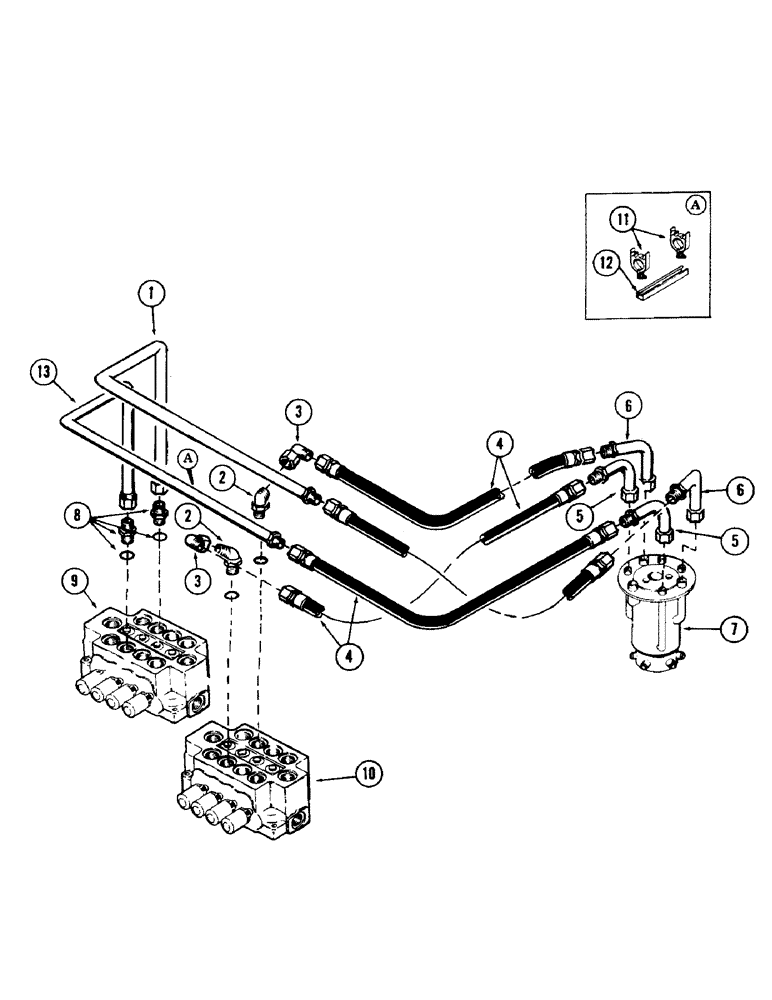 Схема запчастей Case 40 - (192) - TRACK DRIVE MOTOR TUBING, (FROM MAIN VALVES TO SWIVEL) (35) - HYDRAULIC SYSTEMS