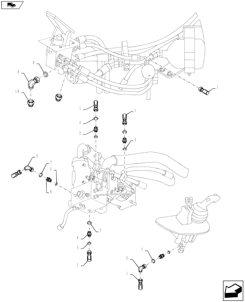 Схема запчастей Case 721F - (35.936.03) - HYDRAULICS - COUPLER SYSTEM - DIAGNOSTIC LINES (35) - HYDRAULIC SYSTEMS