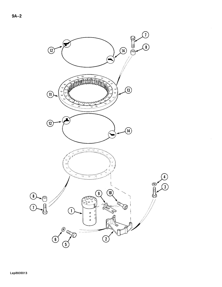 Схема запчастей Case 688 - (9A-2) - TURNTABLE BEARING (09) - CHASSIS