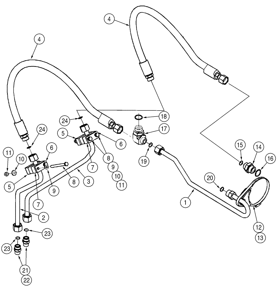 Схема запчастей Case 521D - (08-06) - HYDRAULICS - LOADER BUCKET (08) - HYDRAULICS