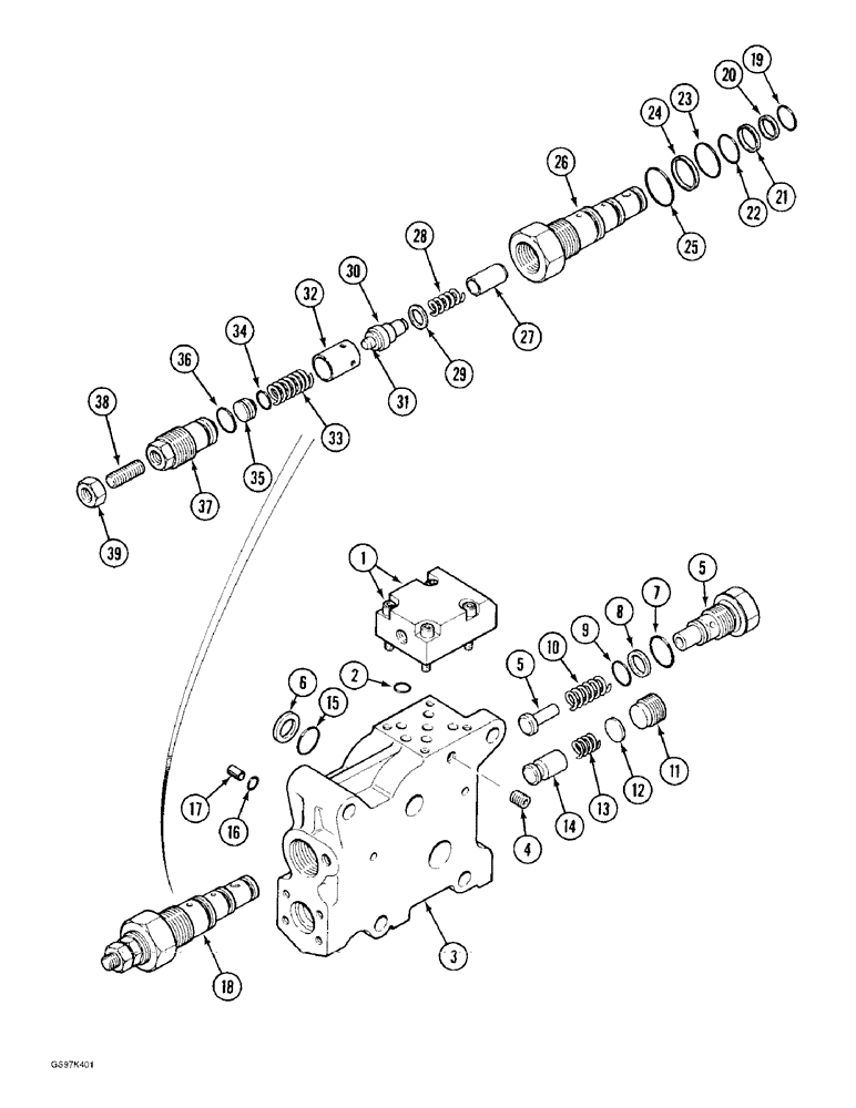 Схема запчастей Case 170C - (8-104) - ATTACHMENT CONTROL VALVE, HEAVY LIFT VALVE SECTION (08) - HYDRAULICS