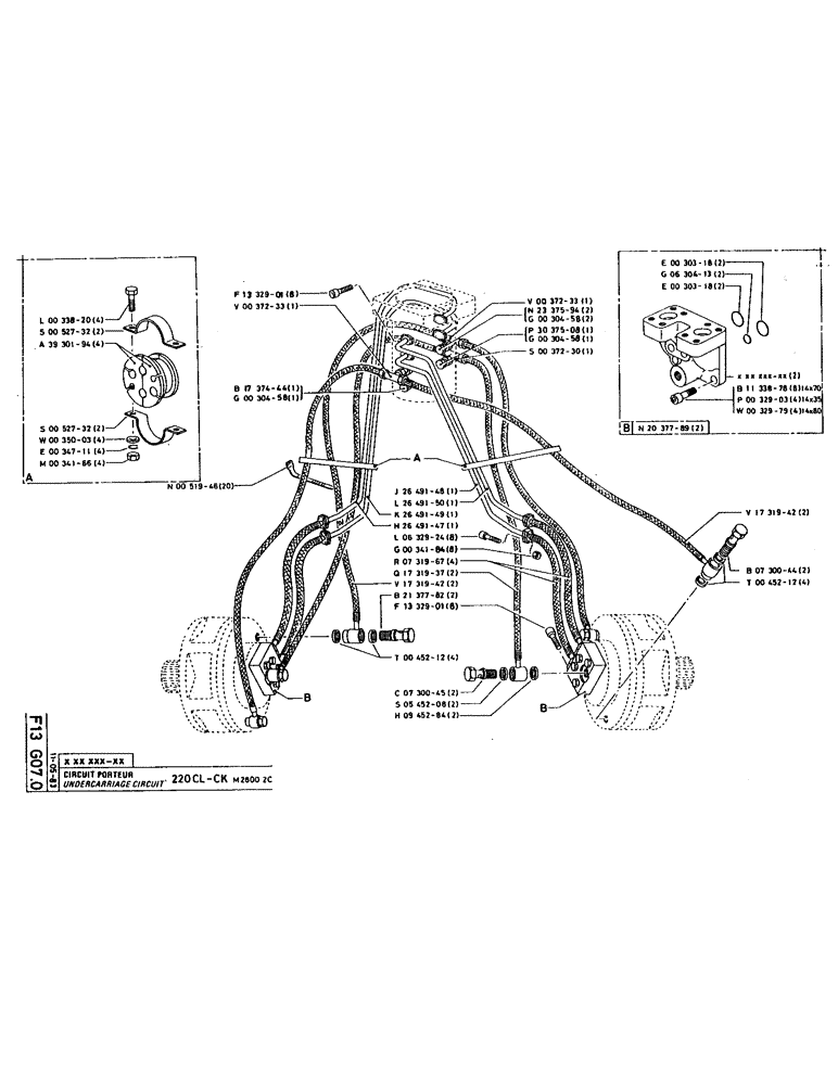 Схема запчастей Case 160CKS - (111) - UNDERCARRIAGE CIRCUIT (07) - HYDRAULIC SYSTEM