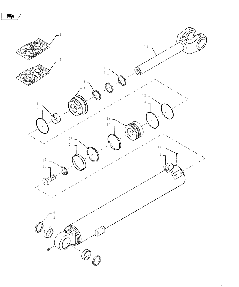 Схема запчастей Case 721F - (35.901.01[02]) - CYLINDER ASSY - LOADER LIFT (35) - HYDRAULIC SYSTEMS