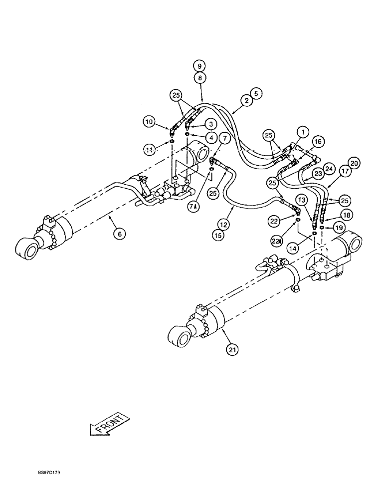 Схема запчастей Case 9020B - (8-058) - ARM AND BOOM HOLDING OPTION, BOOM COMPONENTS (08) - HYDRAULICS