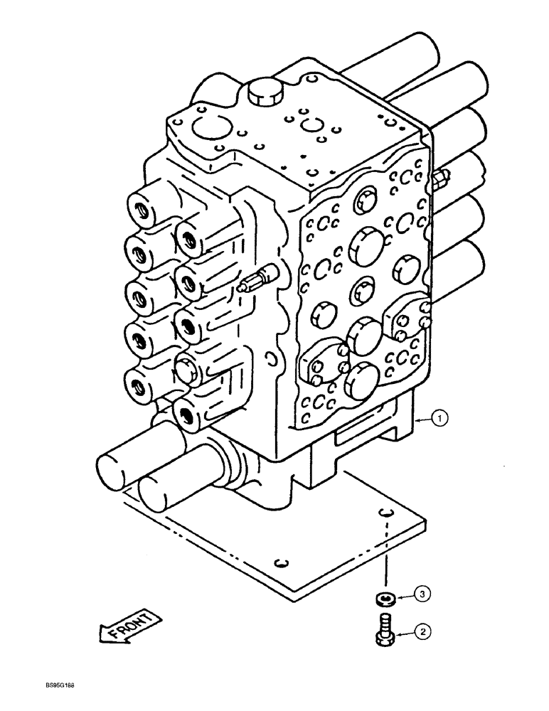 Схема запчастей Case 9060B - (8-176) - CONTROL VALVE MOUNTING (08) - HYDRAULICS