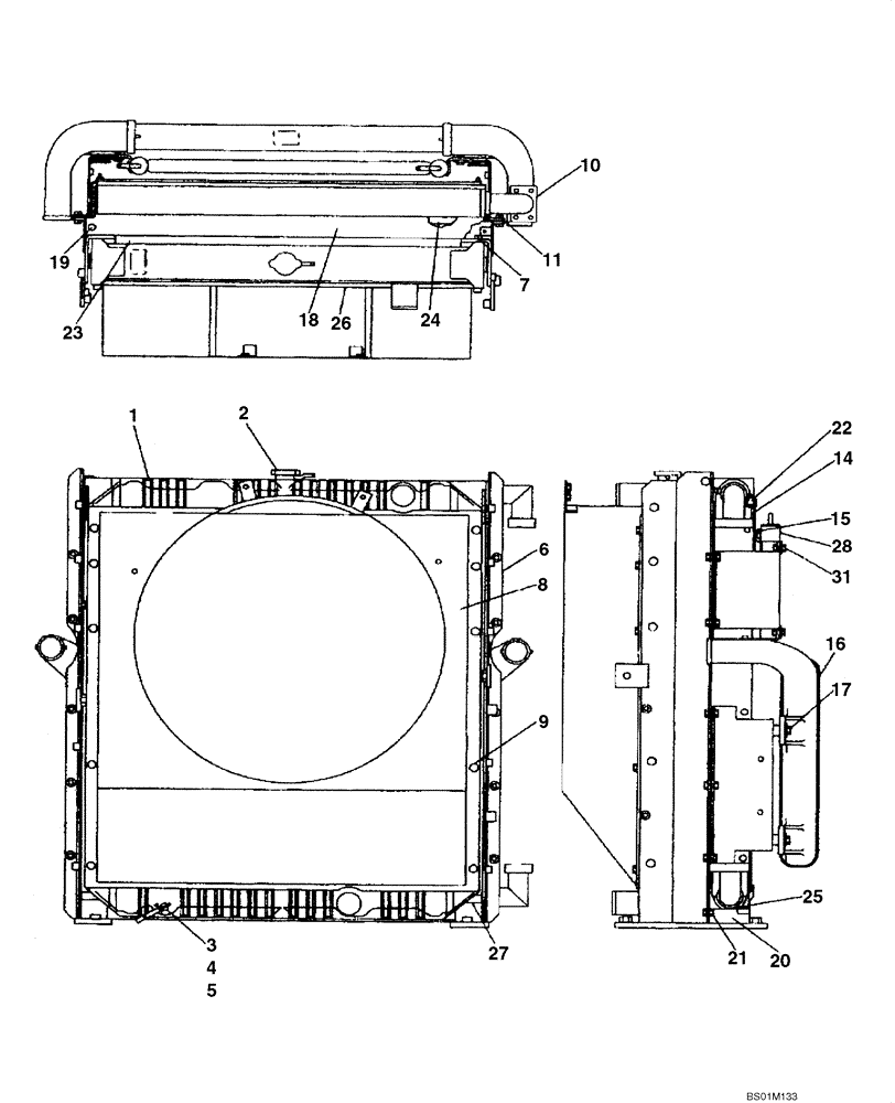 Схема запчастей Case CX290 - (02-06) - RADIATOR ASSY (02) - ENGINE