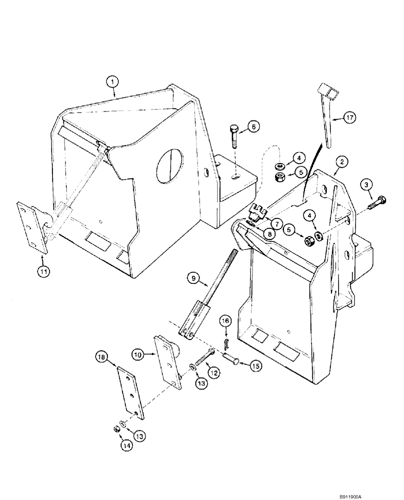 Схема запчастей Case 1845C - (09-78) - BACKHOE - FRAME, D125 (NORTH AMERICA) (09) - CHASSIS/ATTACHMENTS