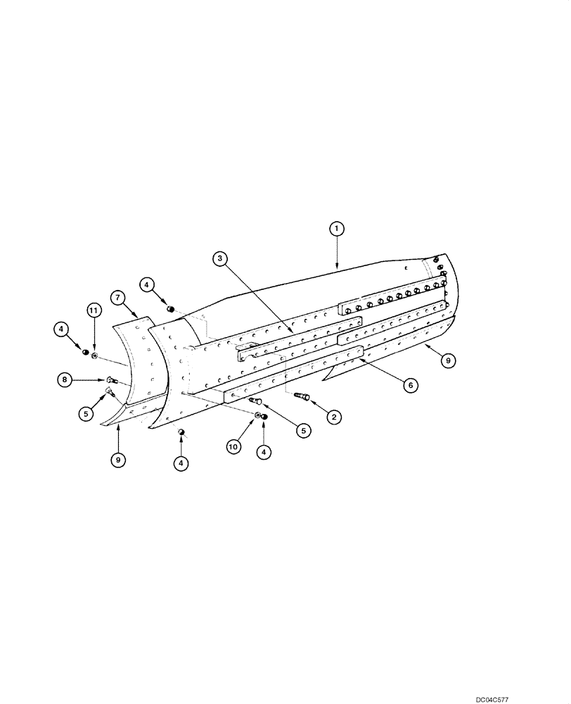 Схема запчастей Case 845 - (09.12[00]) - BLADE - ASSEMBLY (14 FEET) (09) - CHASSIS