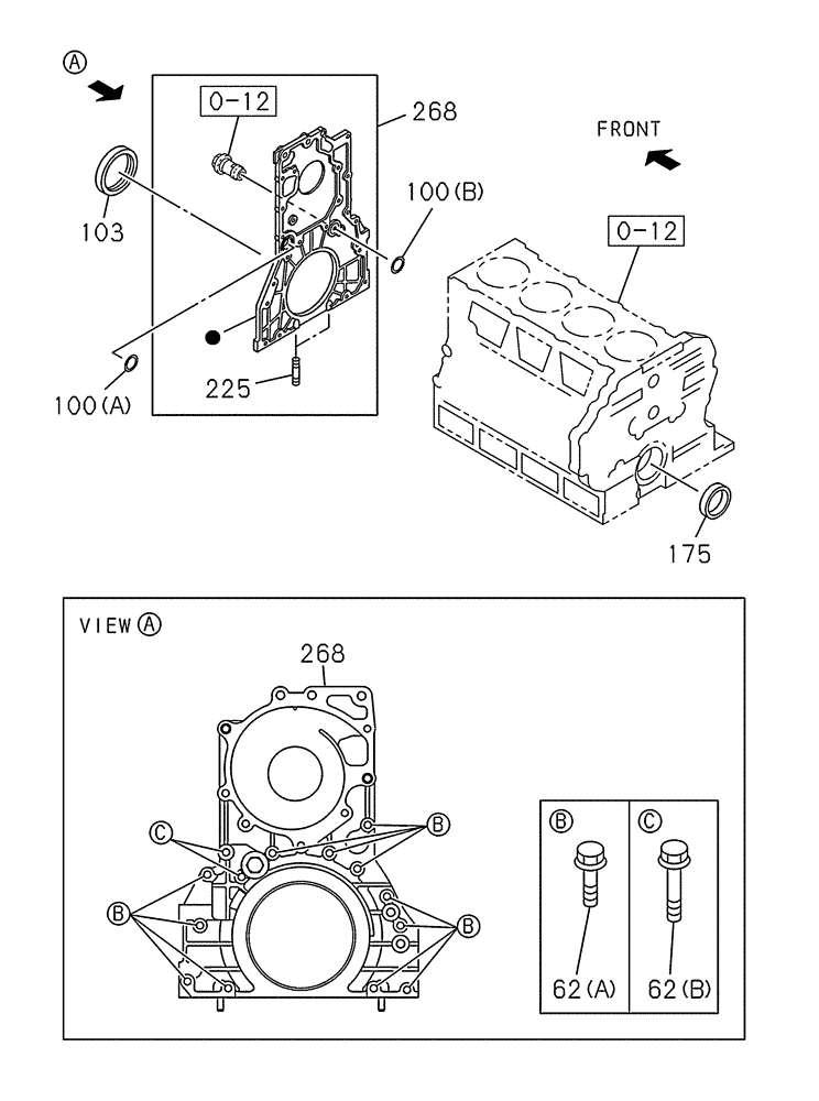 Схема запчастей Case CX235C SR - (10.103.01[01]) - ENGINE FLYWHEEL HOUSING (10) - ENGINE