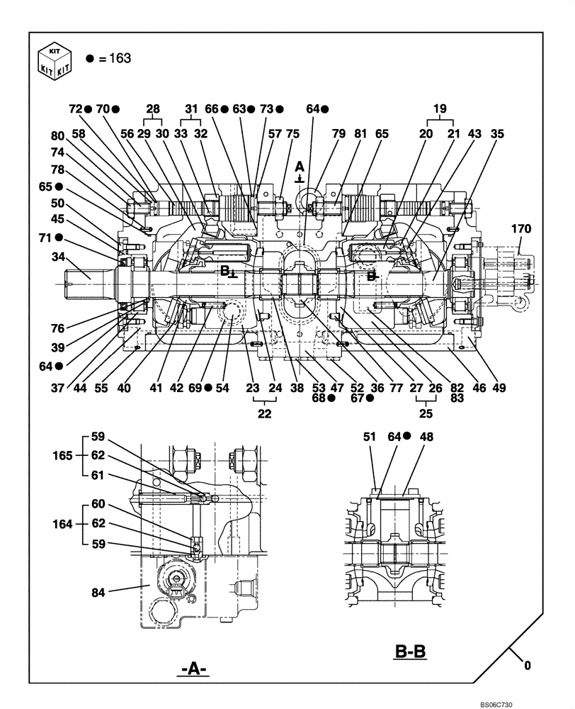 Схема запчастей Case CX330 - (08-100-00[01]) - HIGH PRESSURE PUMP (STANDARD) (08) - HYDRAULICS