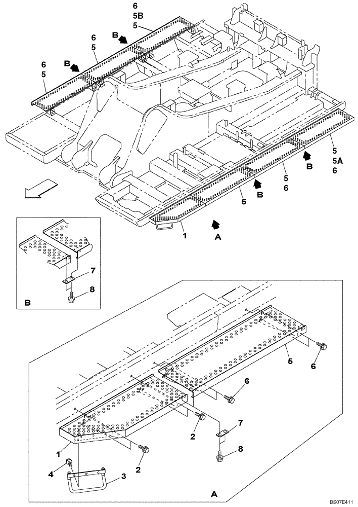 Схема запчастей Case CX800 - (09-007-00[01]) - CATWALK (09) - CHASSIS