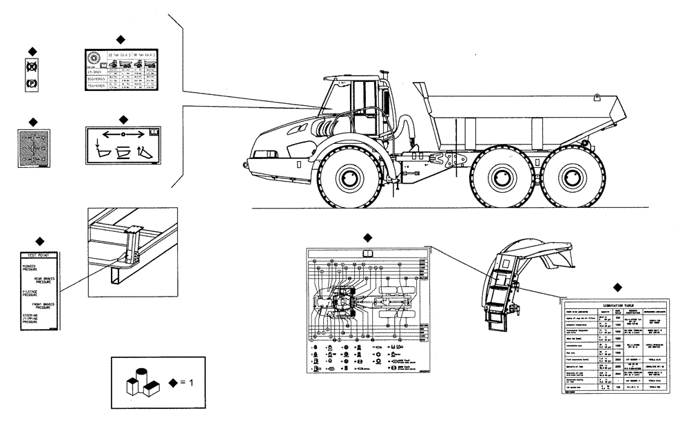 Схема запчастей Case 330B - (98A02000873[001]) - KIT, DECALS ( U.S.A) (87566242) (13) - Electrical System / Decals