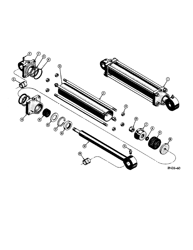 Схема запчастей Case 420B - (096) - D26083 TERRALOADR LIFT HYDRAULIC CYLINDER (07) - HYDRAULIC SYSTEM