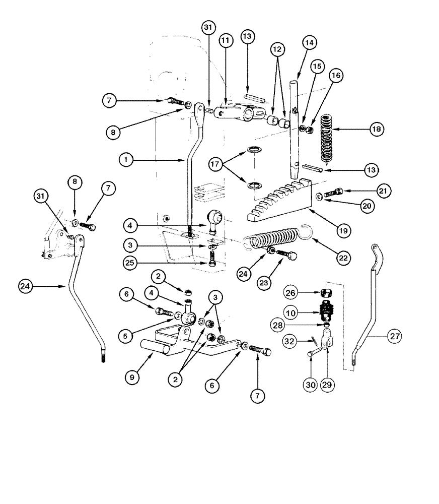 Схема запчастей Case 865 DHP - (9-014) - OPERATORS CONSOLE LEVERS (09) - CHASSIS