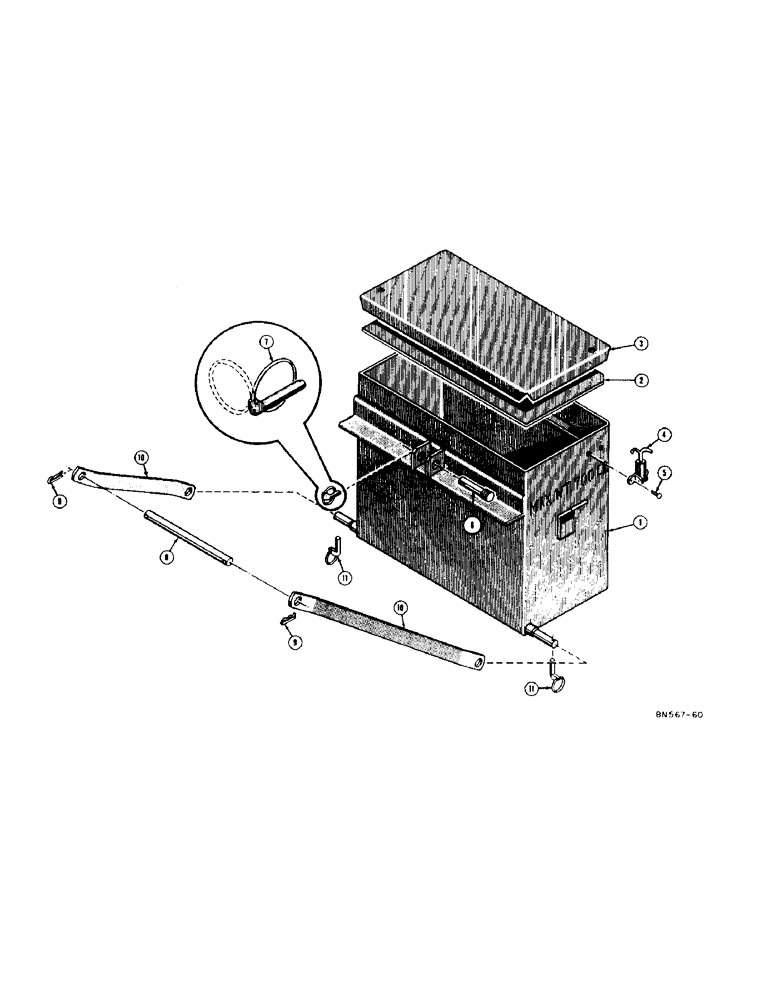 Схема запчастей Case 320 - (130) - REAR WEIGHT BOX (WITH EAGLE HITCH) (05) - UPPERSTRUCTURE CHASSIS