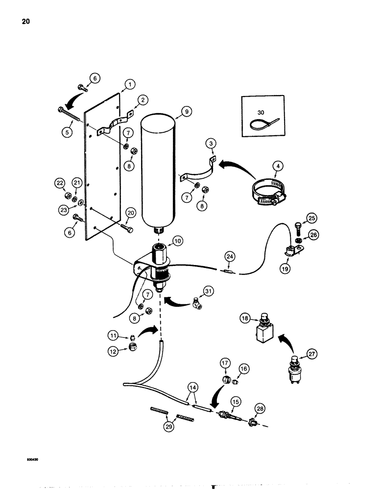 Схема запчастей Case 1080 - (020) - COLD WEATHER STARTING SYSTEM (10) - ENGINE