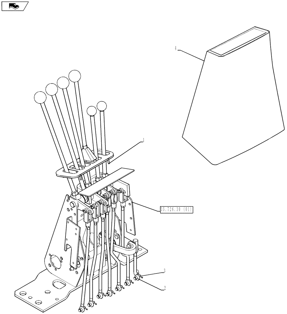 Схема запчастей Case 580SN WT - (35.726.30[02]) - CONTROL - BACKHOE, WITH FOOT SWING (WITH EXTENDABLE DIPPER) - CLEVIS PINS, BOOT SCREWS, AND DECAL (35) - HYDRAULIC SYSTEMS