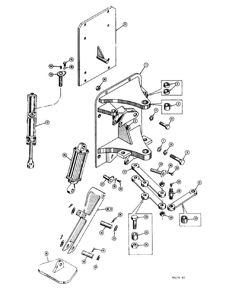 Схема запчастей Case 500 - (262) - MOUNTING PARTS, SWING LINKAGE, AND STABILIZERS, MOUNTING PARTS (05) - UPPERSTRUCTURE CHASSIS