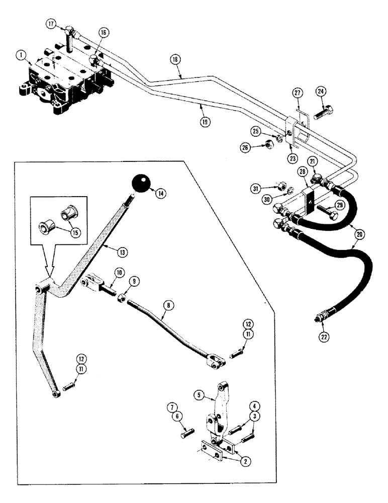 Схема запчастей Case 800 - (258) - SCARIFIER & RIPPER HYDRAULICS (WHEN USED WITH HYD. ANGLE DOZERS) LEVER & VALVE SYSTEM (07) - HYDRAULIC SYSTEM