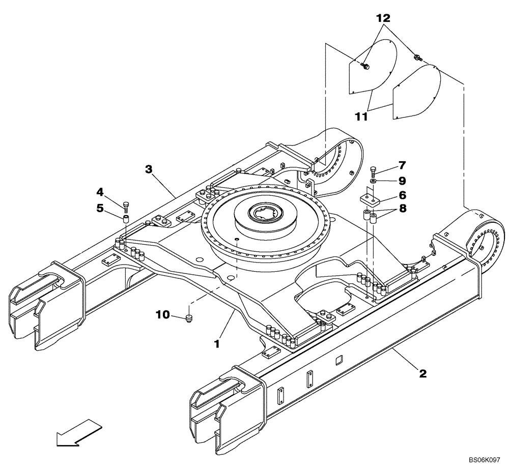 Схема запчастей Case CX470B - (05-02) - UNDERCARRIAGE - RETRACTABLE (11) - TRACKS/STEERING