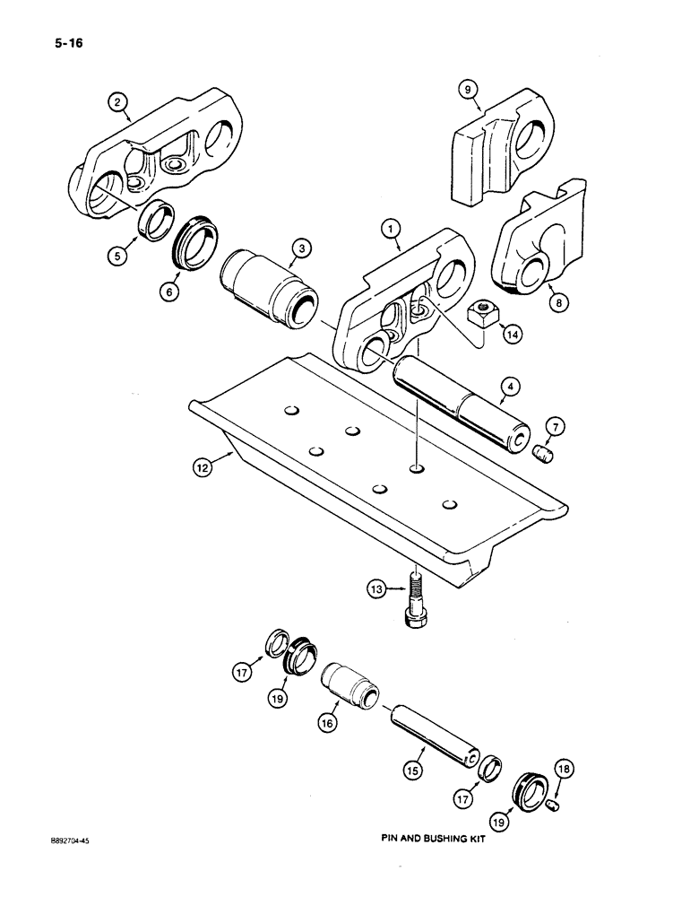 Схема запчастей Case 650 - (5-16) - CASE LUBRICATED TRACK CHAIN, WITH SPLIT MASTER LINKS (11) - TRACKS/STEERING