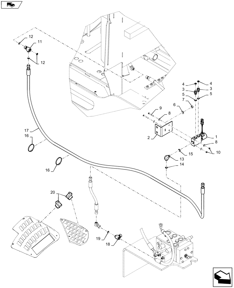 Схема запчастей Case 621F - (35.200.04) - COUPLER LOCKING INSTALLATION (35) - HYDRAULIC SYSTEMS