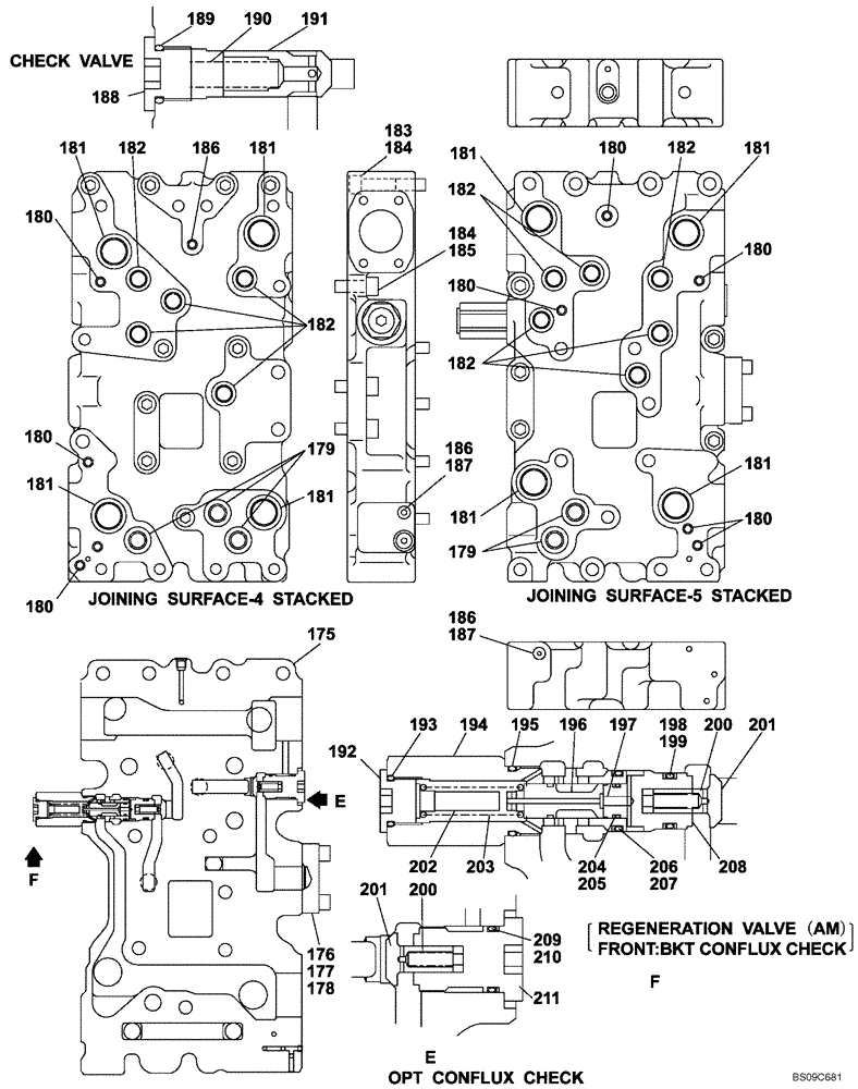 Схема запчастей Case CX700B - (08-95) - CONTROL VALVE (08) - HYDRAULICS