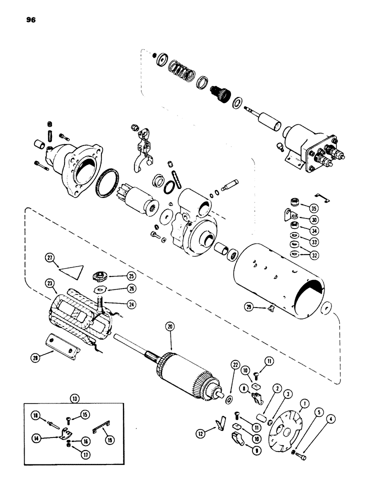 Схема запчастей Case 850B - (096) - R46156 STARTER (06) - ELECTRICAL SYSTEMS