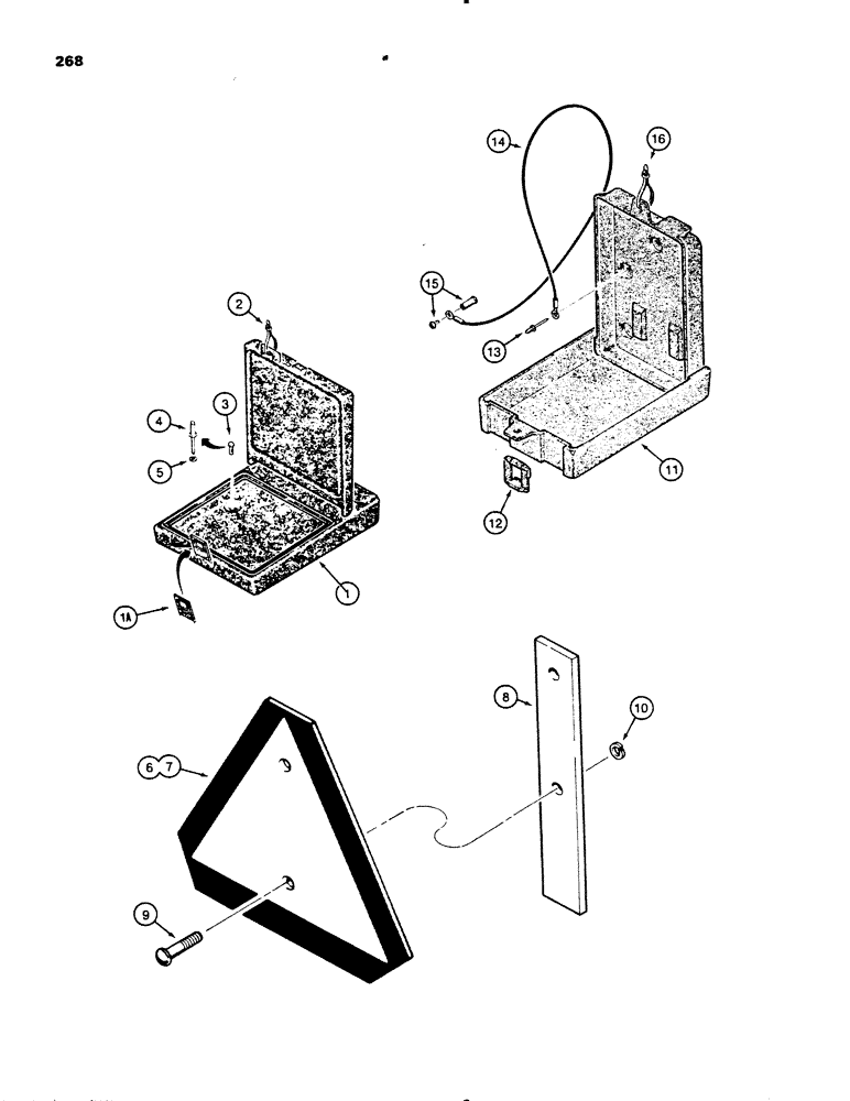 Схема запчастей Case 455B - (268) - MANUAL BOX AND SLOW MOVING VEHICLE EMBLEM (05) - UPPERSTRUCTURE CHASSIS