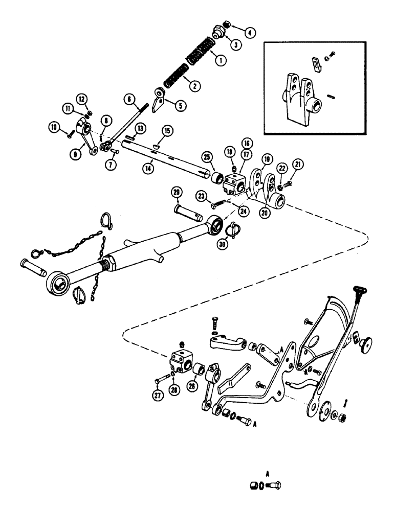 Схема запчастей Case 430CK - (104) - DRAFT-O-MATIC SENSING LINKAGE 