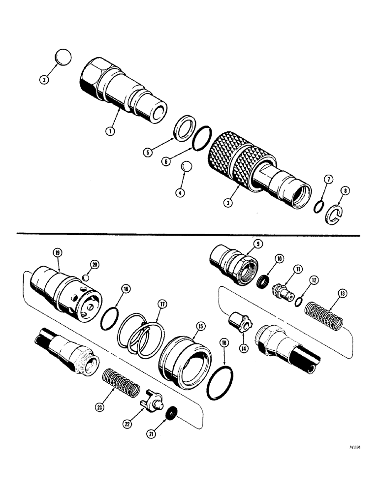 Схема запчастей Case 380CK - (065A) - REAR AUXILIARY HYDRAULIC COUPLINGS, BALL CHECK COUPLINGS 