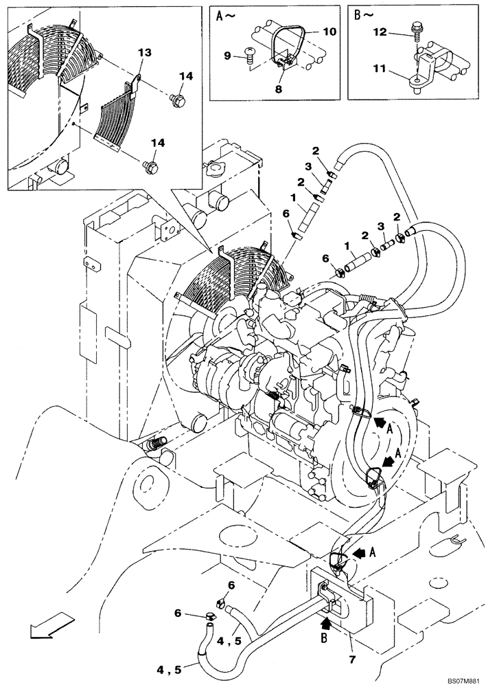 Схема запчастей Case CX80 - (09-15) - HEATER HOSES (09) - CHASSIS