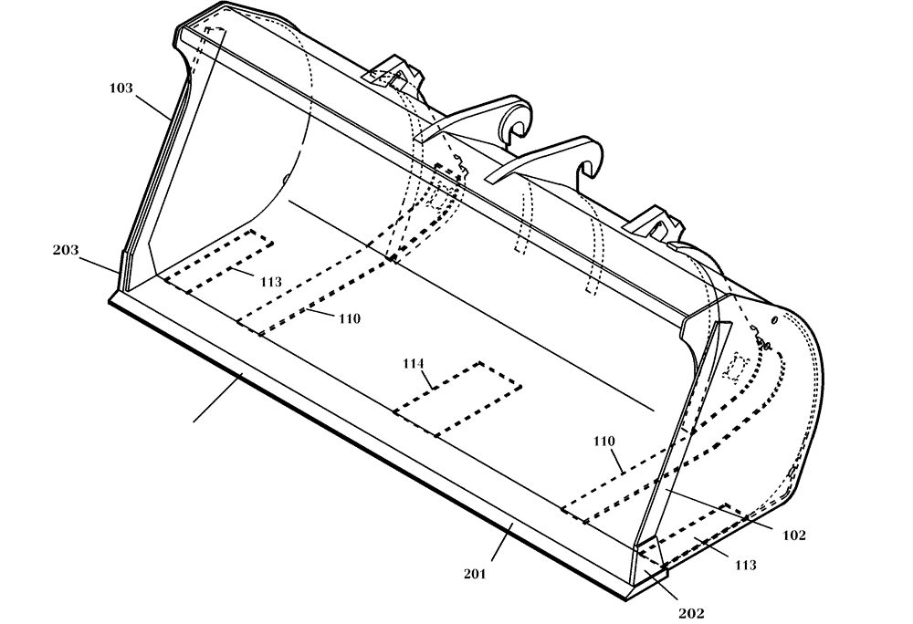 Схема запчастей Case 321D - (64.212[001]) - LIGHT GOODS BUCKET 1200 L (OPTION) (S/N 591052-UP) No Description