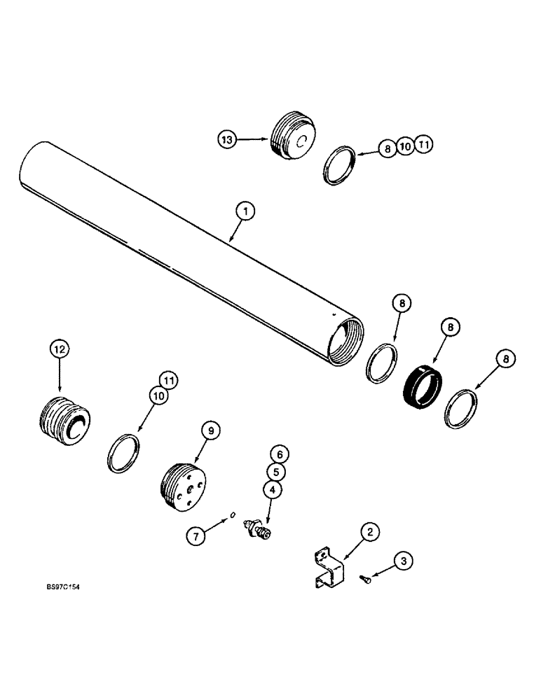 Схема запчастей Case 590L - (8-142) - ACCUMULATOR ASSEMBLY, RIDE CONTROL (08) - HYDRAULICS