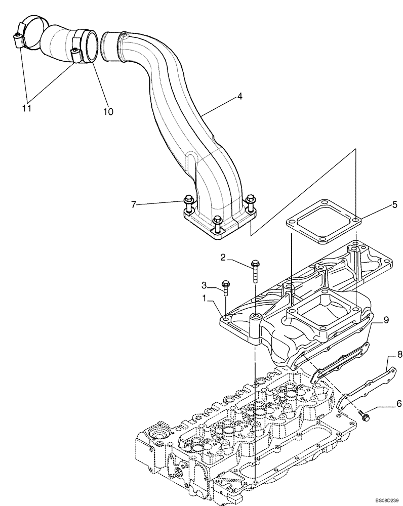 Схема запчастей Case 650L - (10.254.01) - INTAKE MANIFOLD (10) - ENGINE