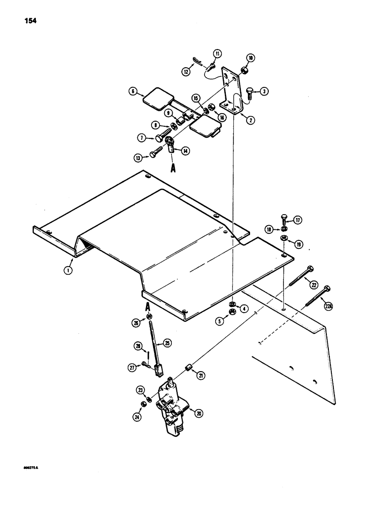 Схема запчастей Case 1835 - (154) - AUXILIARY HYDRAULIC CONTROLS AND VALVE MOUNTING (08) - HYDRAULICS