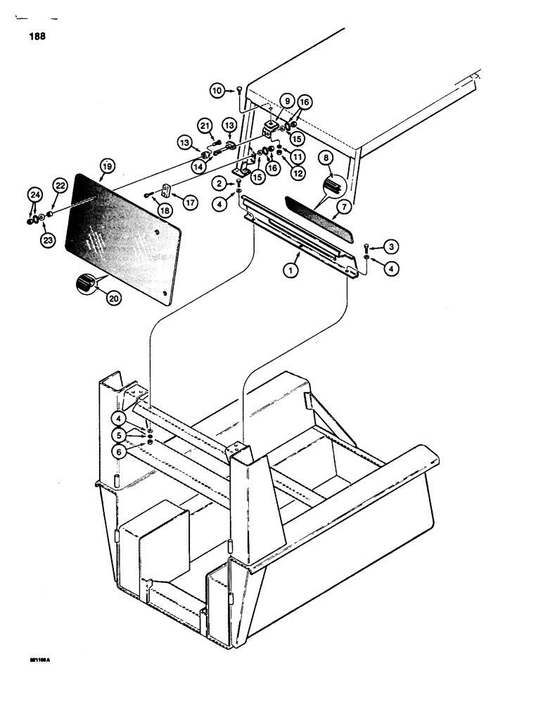 Схема запчастей Case 1835 - (188) - REAR WINDOW AND MOUNTING (09) - CHASSIS/ATTACHMENTS