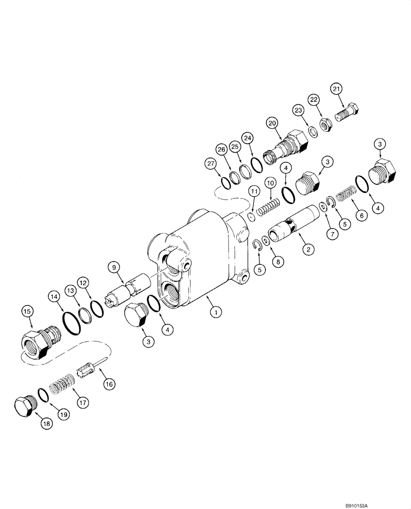 Схема запчастей Case 1840 - (08-08) - VALVE ASSY, SELF LEVEL (08) - HYDRAULICS