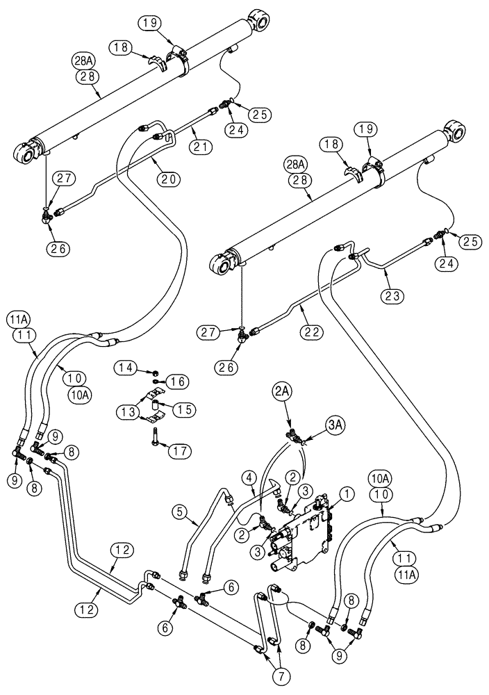 Схема запчастей Case 75XT - (08-01) - HYDRAULICS - LOADER LIFT (08) - HYDRAULICS