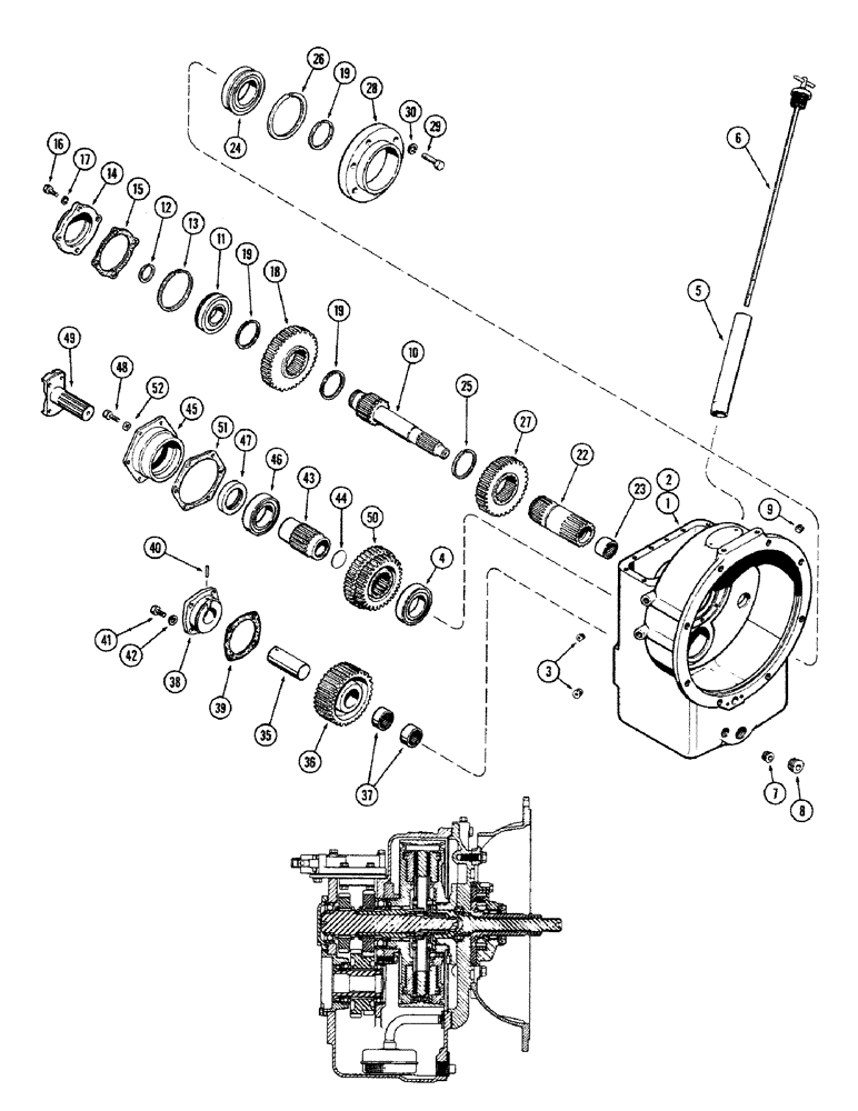 Схема запчастей Case 680CK - (100) - POWER SHUTTLE TRANSMISSION AND CASE 