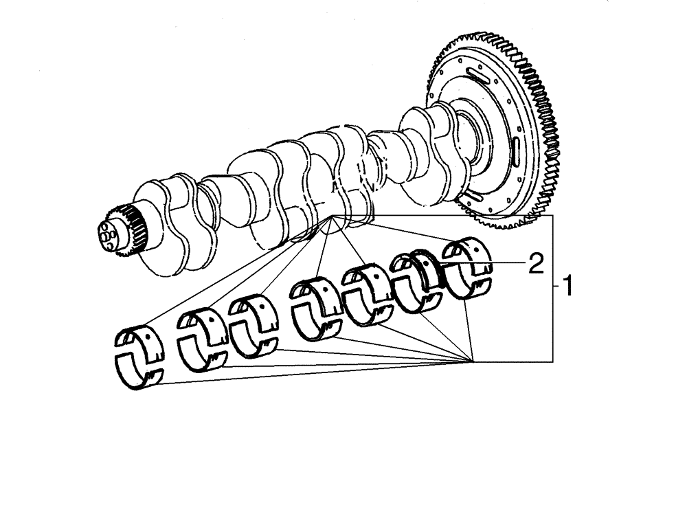 Схема запчастей Case 885 - (02-44[03]) - CRANKSHAFT (02) - ENGINE