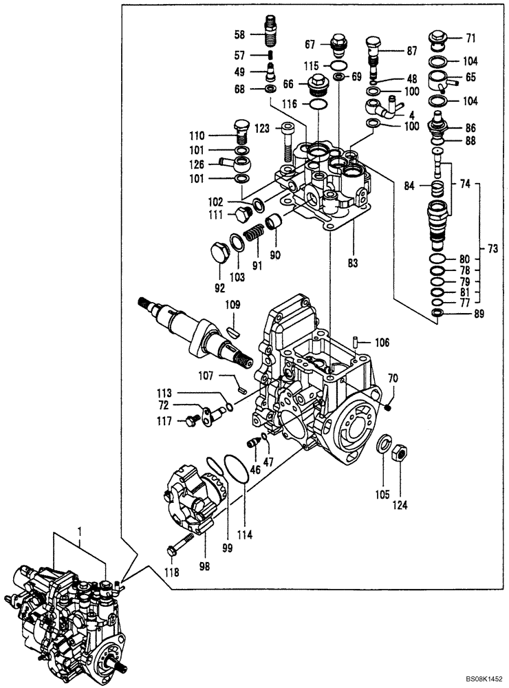 Схема запчастей Case CX27B BTW - (08-017) - FUEL INJECTION PUMP, (VV71994051340) (10) - ENGINE