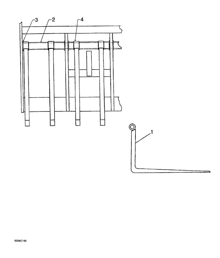 Схема запчастей Case 689G - (09-36) - FORKS (09) - CHASSIS