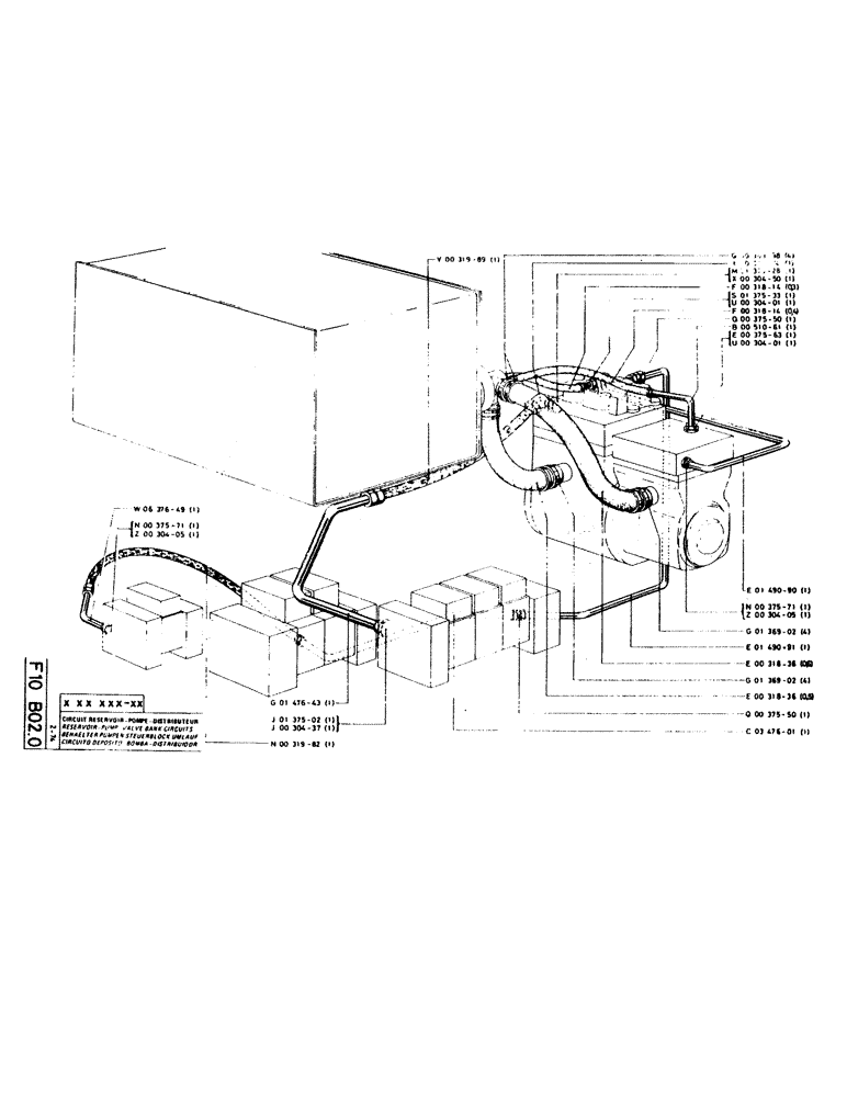 Схема запчастей Case GC120 - (046) - RESERVOIR PUMP, VALVE BANK CIRCUITS 