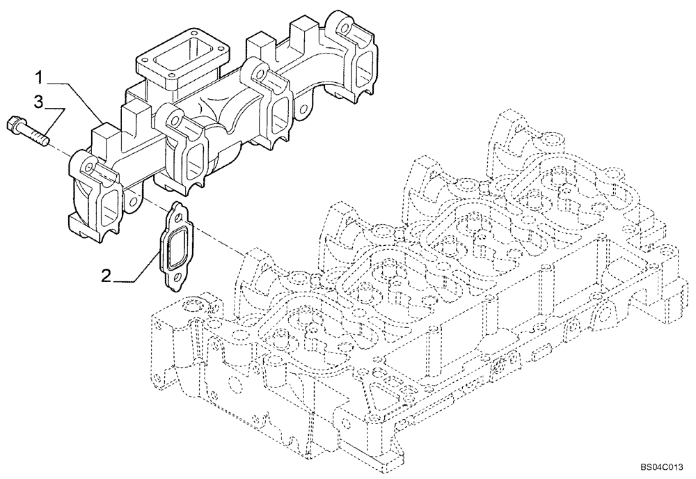 Схема запчастей Case 445 - (02-20) - MANIFOLD - EXHAUST (02) - ENGINE